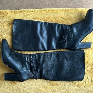 Kate Spade Mandie Black Pebbled Leather Tall Boot